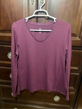 Dip women’s large burgundy organic cotton shirt